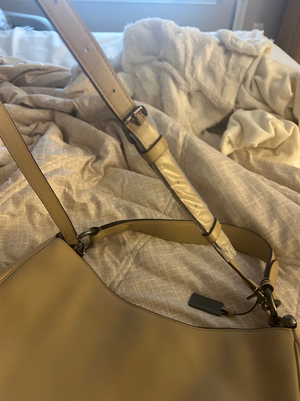 Coach Tan Shoulder Bag with Brass Hardware - Picture 8 of 10